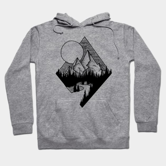 Diamond  Mountain Hoodie by ZekeTuckerDesign